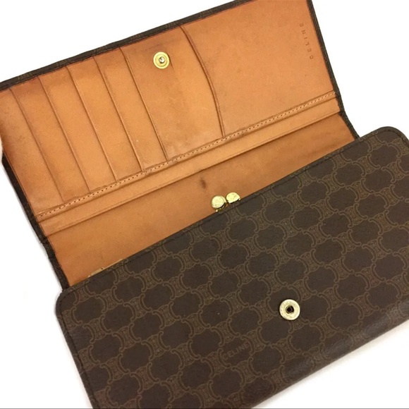 CELINE C Macadam Canvas Leather Long Bifold Wallet /1D1437 - Picture 4 of 8